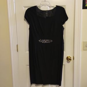Style & co. Women's Black Embellished Social Cap Sleeve Dress Size 18